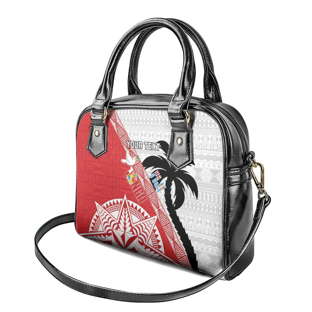 Fiji and Tonga Rugby Custom Shoulder Handbag Flying Fijians Ikale Tahi Together Pacific - Polynesian Pride