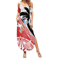 Fiji and Tonga Rugby Custom Summer Maxi Dress Flying Fijians Ikale Tahi Together Pacific - Polynesian Pride