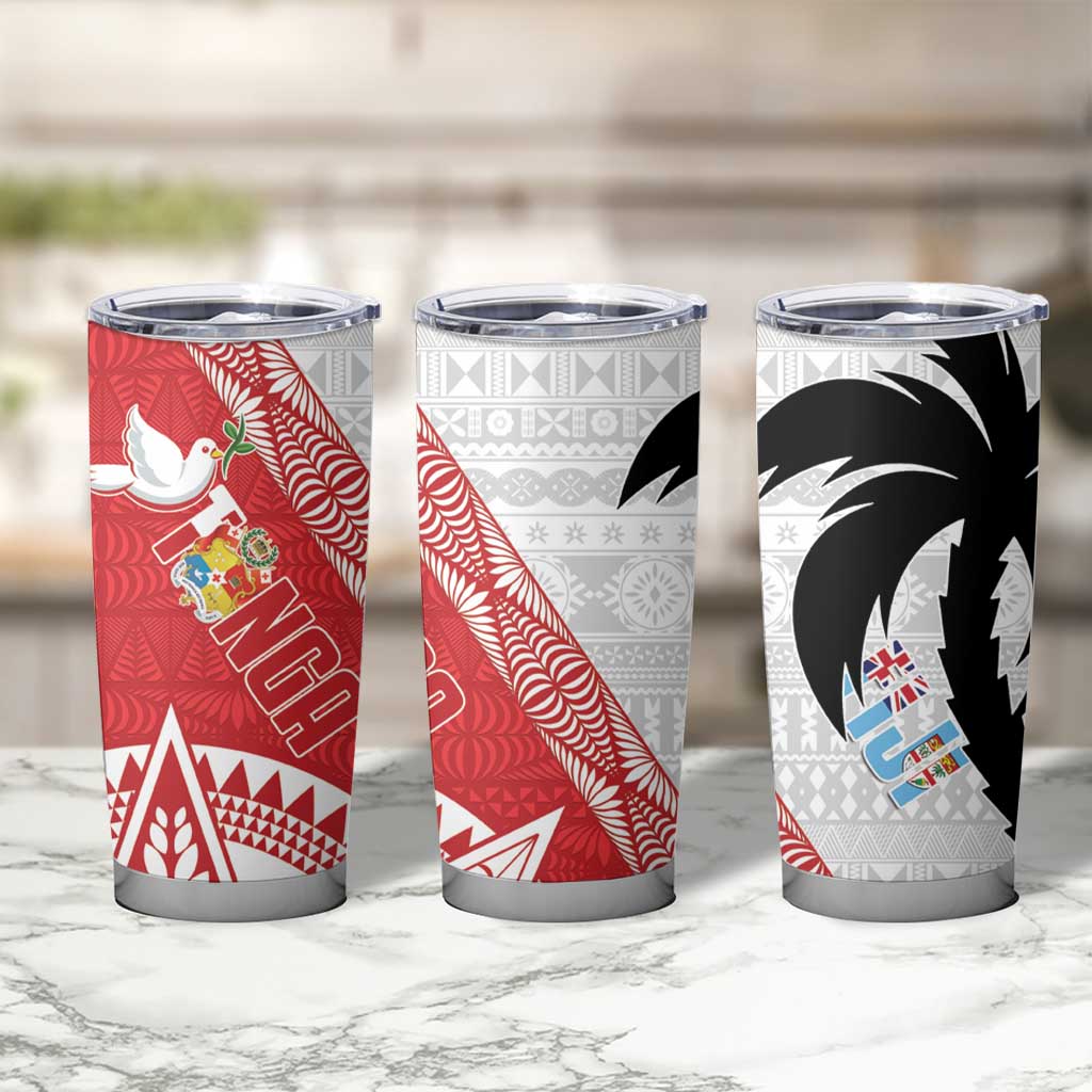 Fiji and Tonga Rugby Tumbler Cup Flying Fijians Ikale Tahi Together Pacific - Polynesian Pride