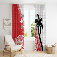 Fiji and Tonga Rugby Custom Window Curtain Flying Fijians Ikale Tahi Together Pacific - Polynesian Pride