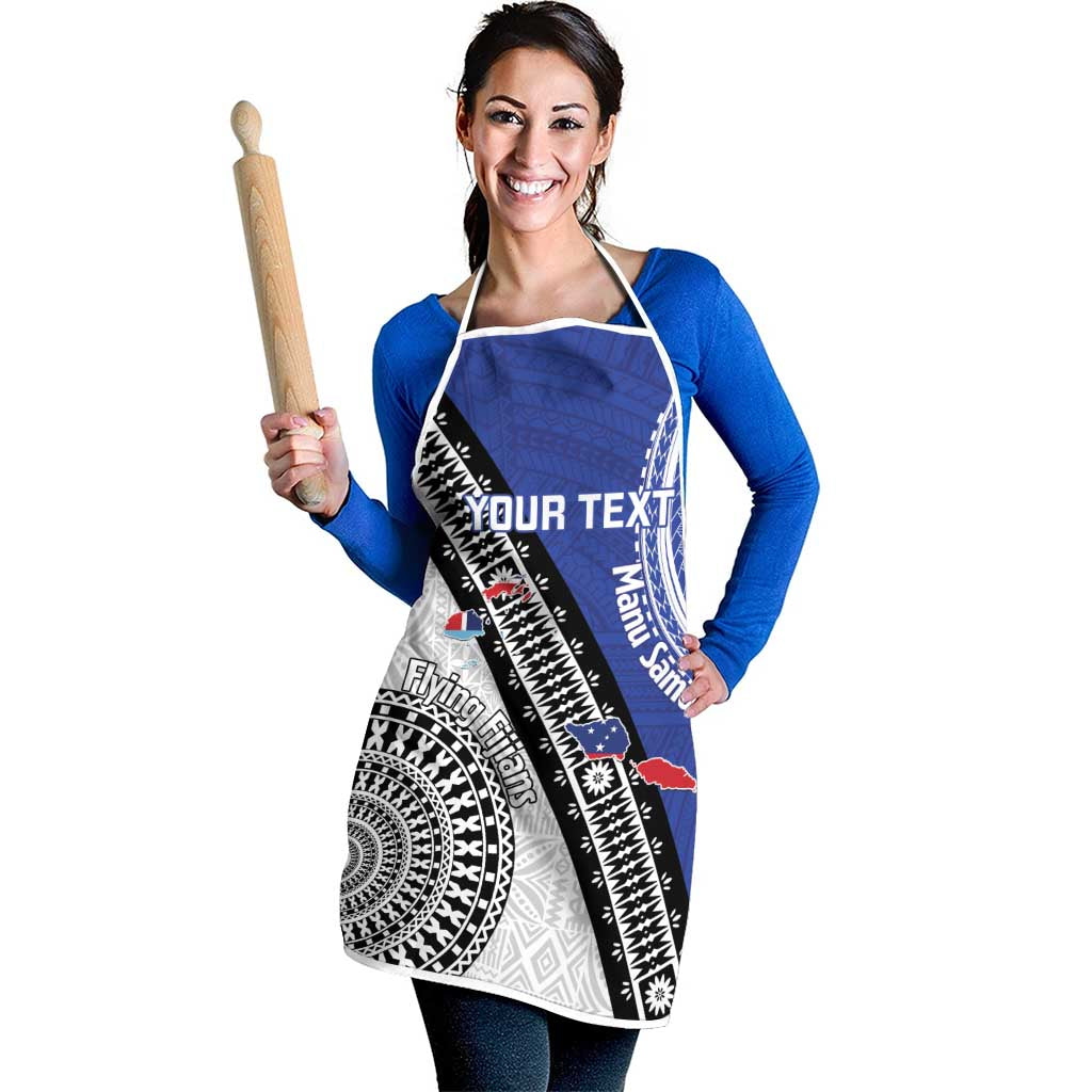Fiji an Samoa Rugby Custom Apron Flying Fijians Manu Samoa Together Pacific LT14 - Polynesian Pride