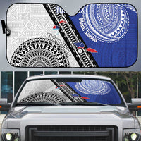 Fiji an Samoa Rugby Custom Auto Sun Shade Flying Fijians Manu Samoa Together Pacific - Polynesian Pride