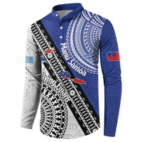 Fiji an Samoa Rugby Custom Button Sweatshirt Flying Fijians Manu Samoa Together Pacific LT14 - Polynesian Pride