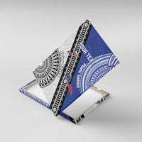 Fiji an Samoa Rugby Custom Canvas Wall Art Flying Fijians Manu Samoa Together Pacific LT14 With Frame Blue - Polynesian Pride