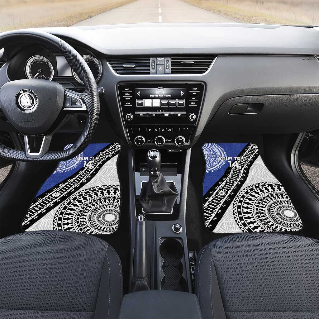 Fiji an Samoa Rugby Custom Car Mats Flying Fijians Manu Samoa Together Pacific LT14 Set 2pcs - Front Blue - Polynesian Pride