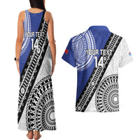 Fiji an Samoa Rugby Custom Couples Matching Tank Maxi Dress and Hawaiian Shirt Flying Fijians Manu Samoa Together Pacific - Polynesian Pride