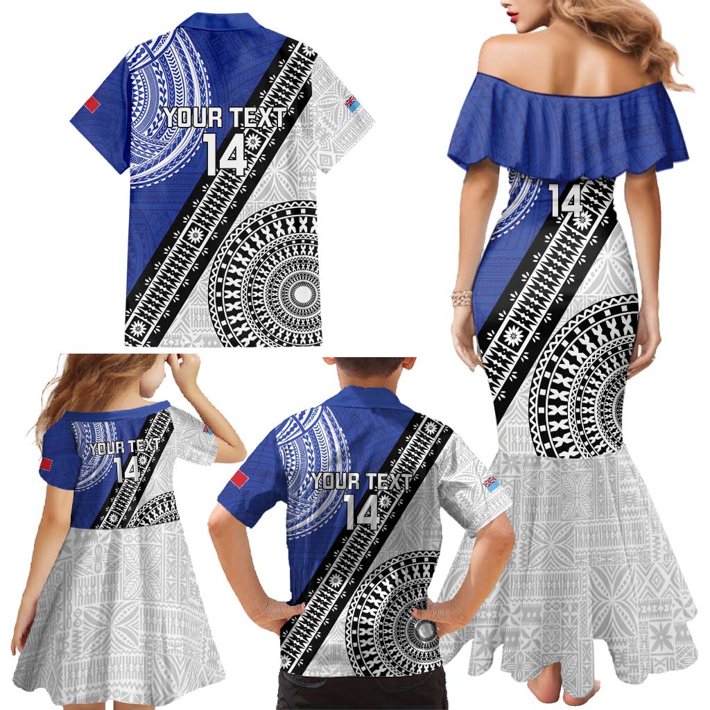 Fiji an Samoa Rugby Custom Family Matching Mermaid Dress and Hawaiian Shirt Flying Fijians Manu Samoa Together Pacific - Polynesian Pride