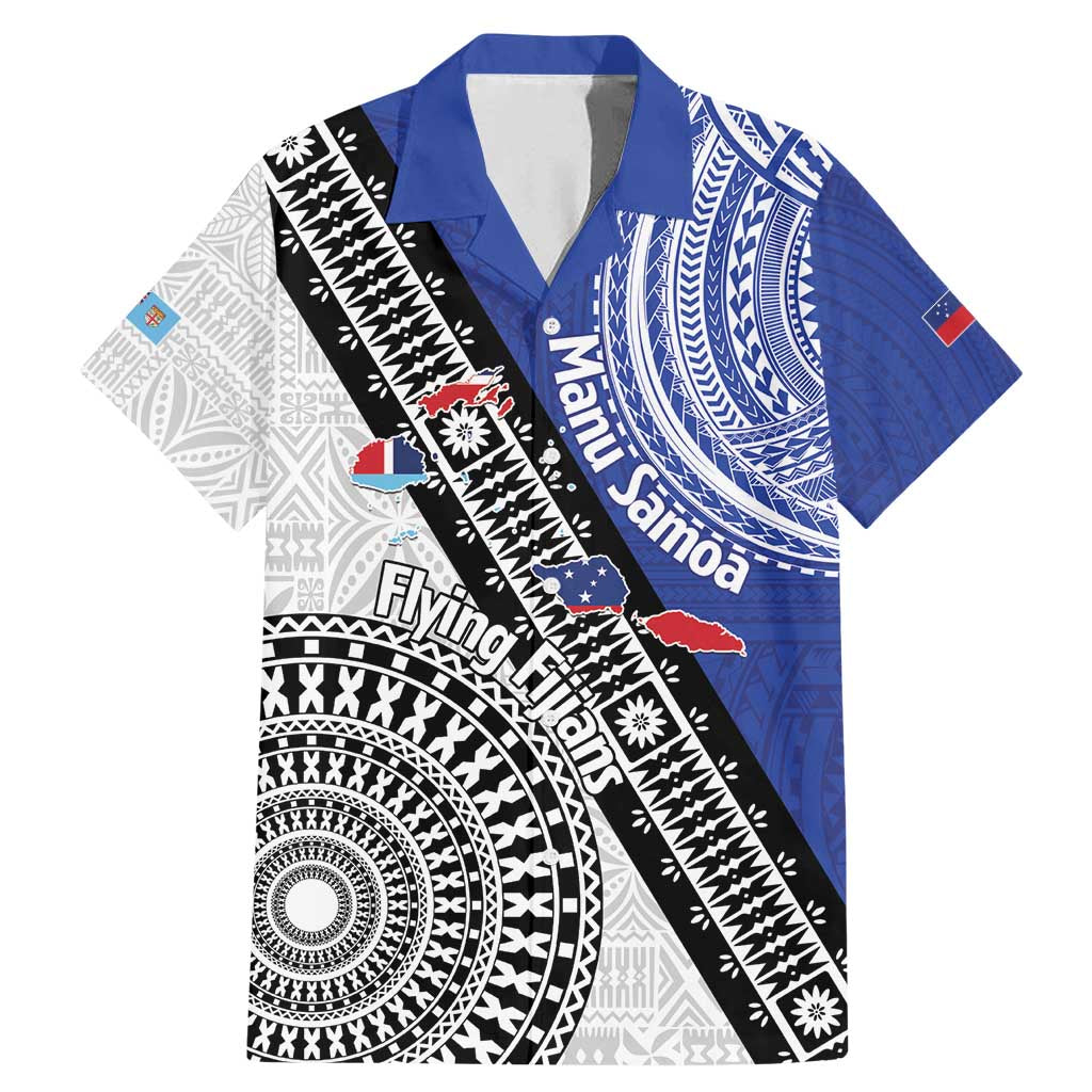 Fiji an Samoa Rugby Custom Family Matching Mermaid Dress and Hawaiian Shirt Flying Fijians Manu Samoa Together Pacific - Polynesian Pride