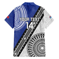 Fiji an Samoa Rugby Custom Family Matching Off Shoulder Short Dress and Hawaiian Shirt Flying Fijians Manu Samoa Together Pacific LT14 - Polynesian Pride