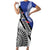Fiji an Samoa Rugby Custom Family Matching Short Sleeve Bodycon Dress and Hawaiian Shirt Flying Fijians Manu Samoa Together Pacific - Polynesian Pride