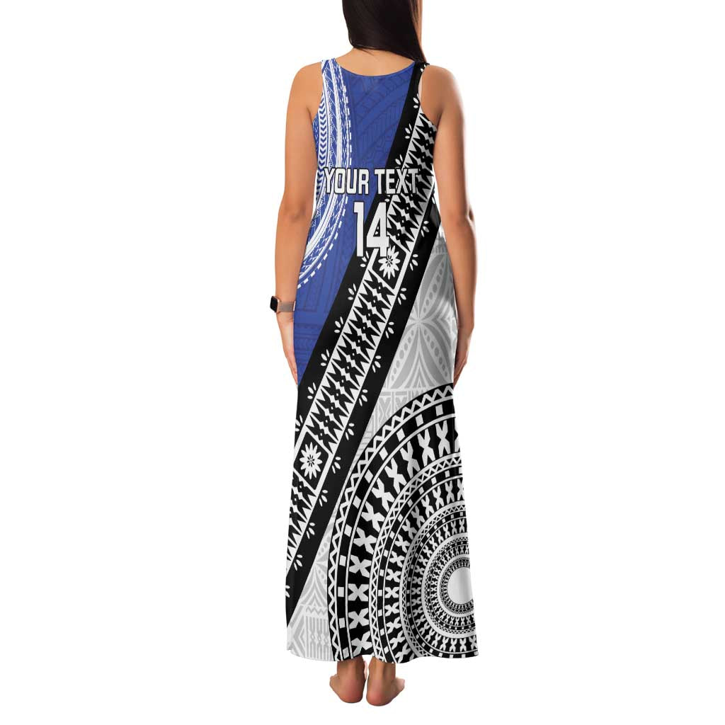 Fiji an Samoa Rugby Custom Family Matching Tank Maxi Dress and Hawaiian Shirt Flying Fijians Manu Samoa Together Pacific - Polynesian Pride