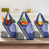 Fiji an Samoa Rugby Custom Grocery Bag Flying Fijians Manu Samoa Together Pacific LT14 3-pack One Size Blue - Polynesian Pride