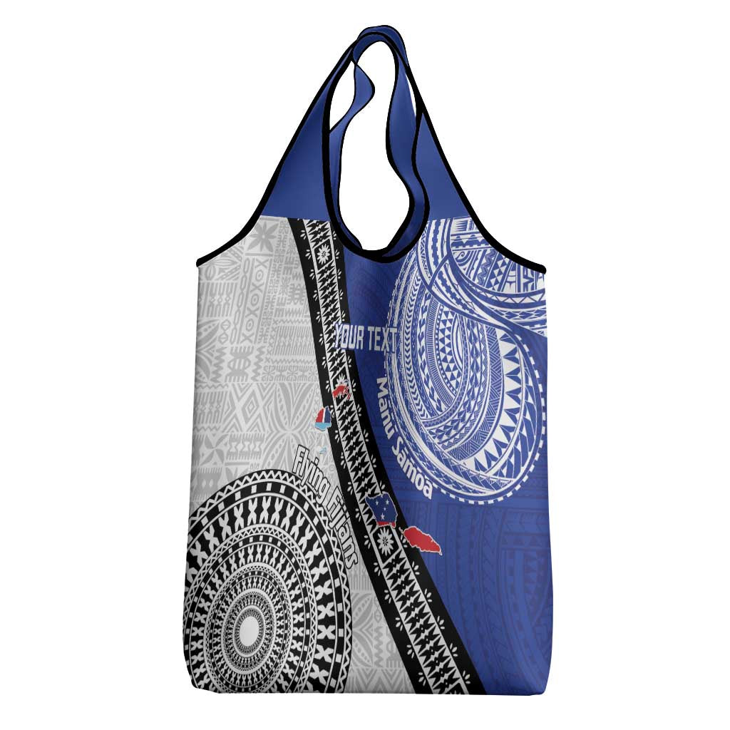 Fiji an Samoa Rugby Custom Grocery Bag Flying Fijians Manu Samoa Together Pacific LT14 - Polynesian Pride