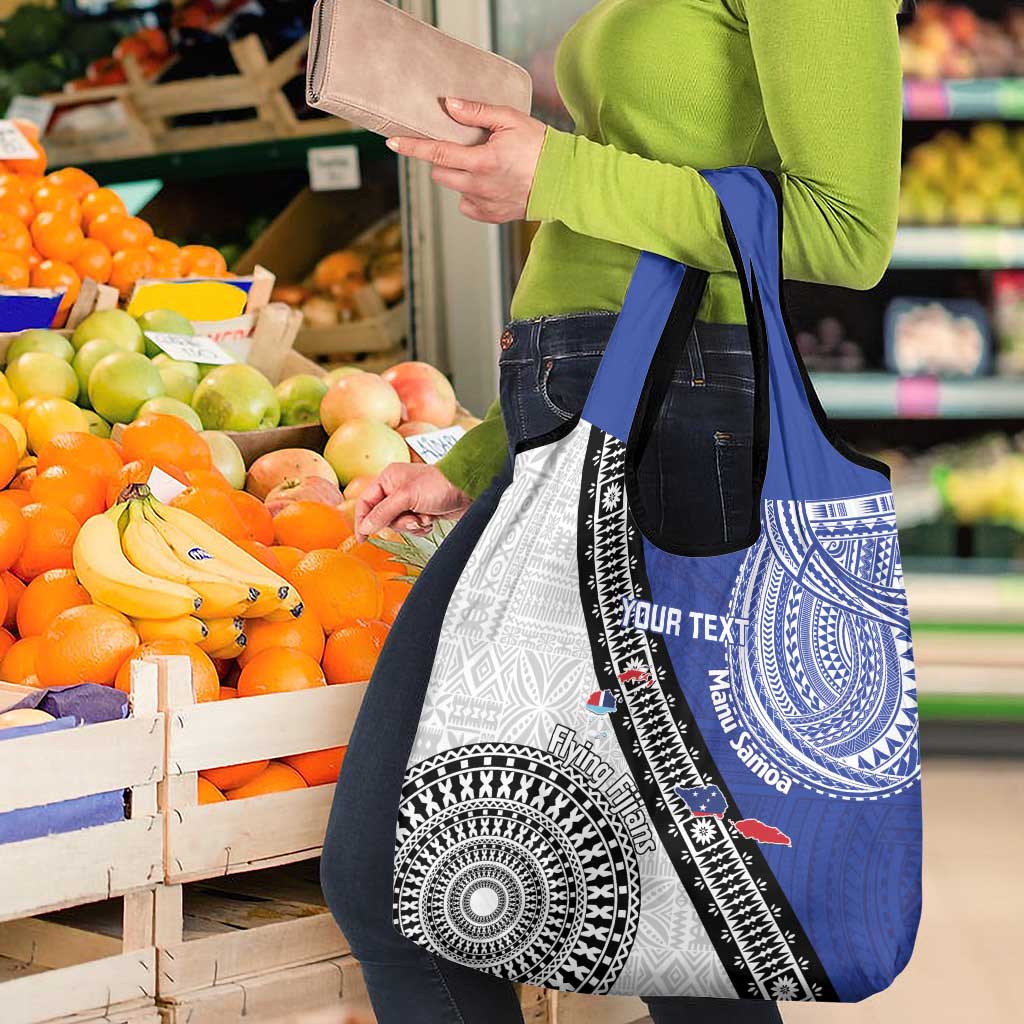 Fiji an Samoa Rugby Custom Grocery Bag Flying Fijians Manu Samoa Together Pacific LT14 - Polynesian Pride