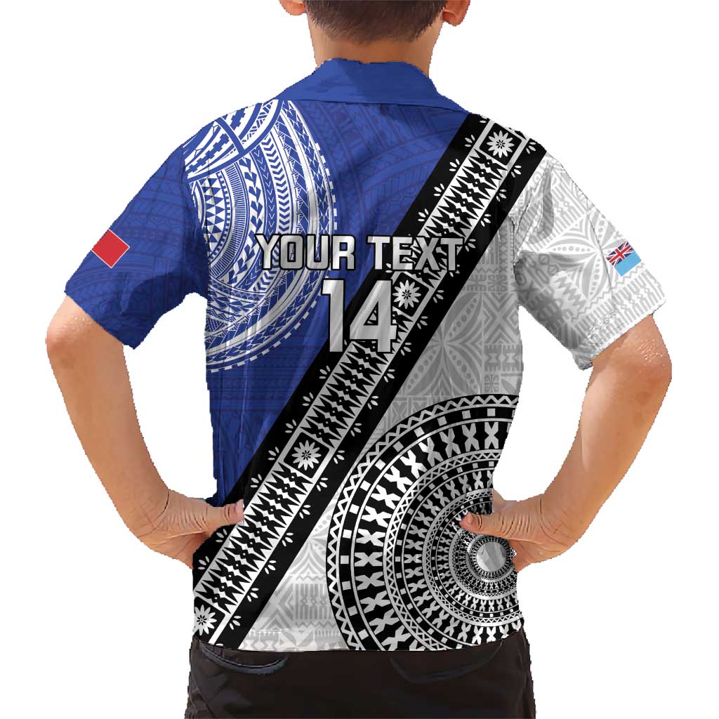 Fiji an Samoa Rugby Custom Kid Hawaiian Shirt Flying Fijians Manu Samoa Together Pacific LT14 - Polynesian Pride