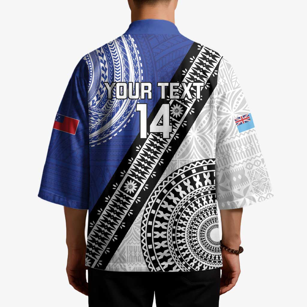 Fiji an Samoa Rugby Custom Kimono Flying Fijians Manu Samoa Together Pacific - Polynesian Pride