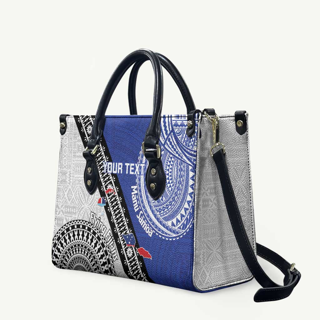 Fiji an Samoa Rugby Custom Leather Bag Flying Fijians Manu Samoa Together Pacific - Polynesian Pride