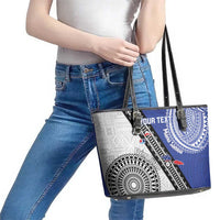 Fiji an Samoa Rugby Custom Leather Tote Bag Flying Fijians Manu Samoa Together Pacific LT14 - Polynesian Pride