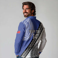 Fiji an Samoa Rugby Custom Long Sleeve Polo Shirt Flying Fijians Manu Samoa Together Pacific LT14 - Polynesian Pride