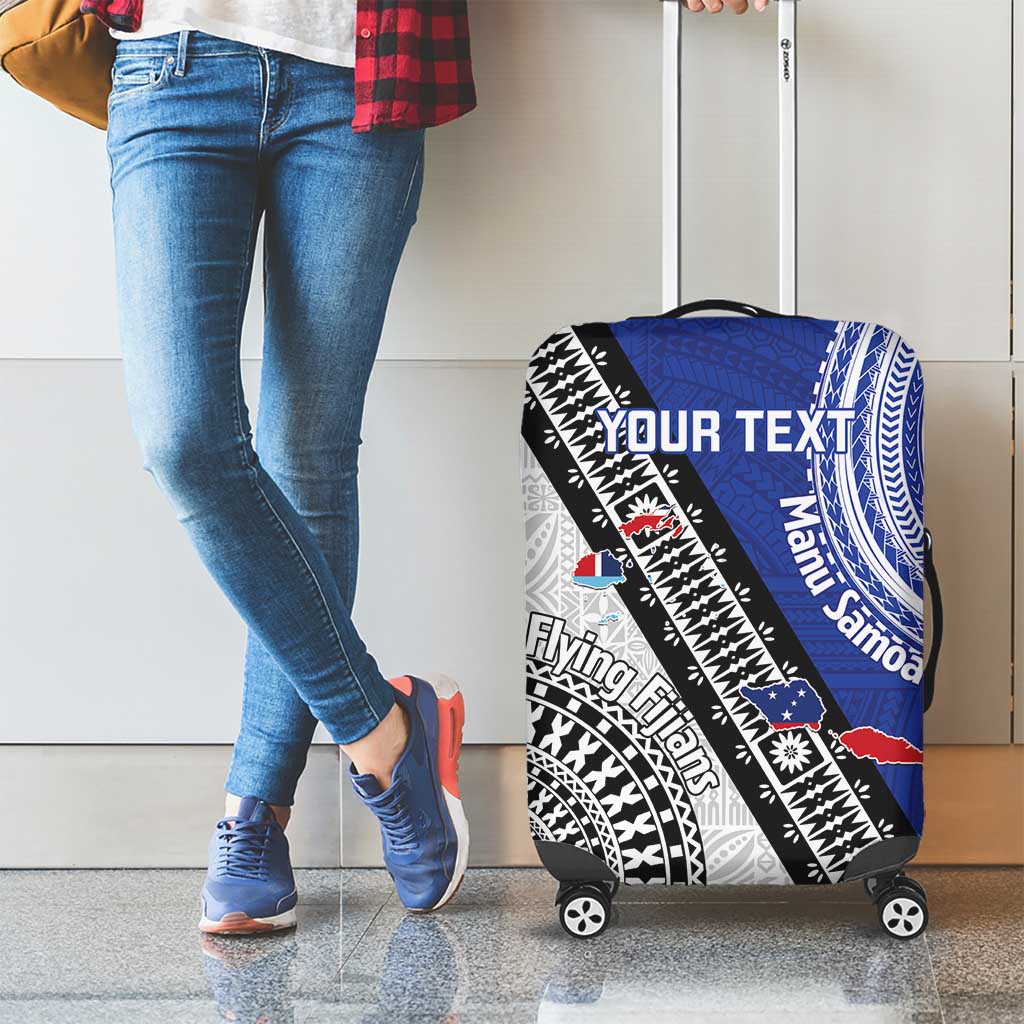 Fiji an Samoa Rugby Custom Luggage Cover Flying Fijians Manu Samoa Together Pacific LT14 - Polynesian Pride