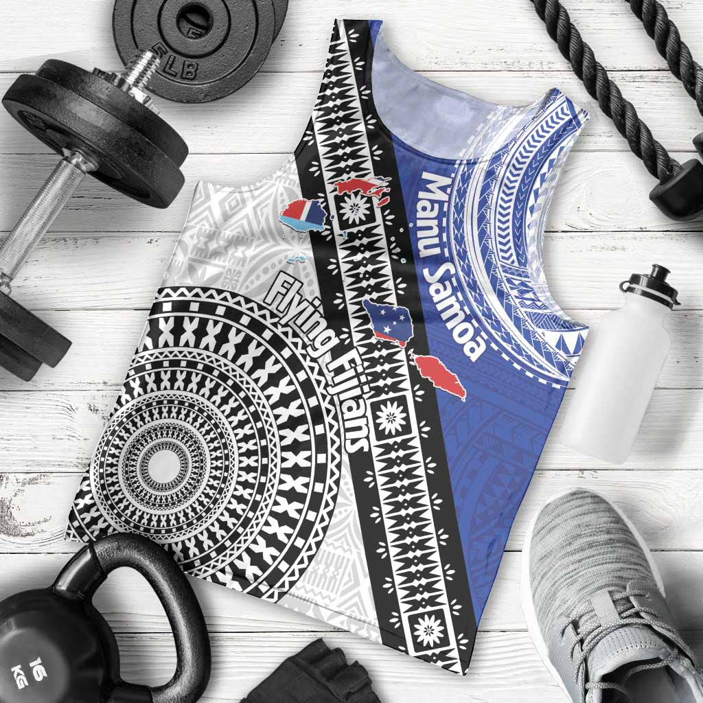 Fiji an Samoa Rugby Custom Men Tank Top Flying Fijians Manu Samoa Together Pacific - Polynesian Pride