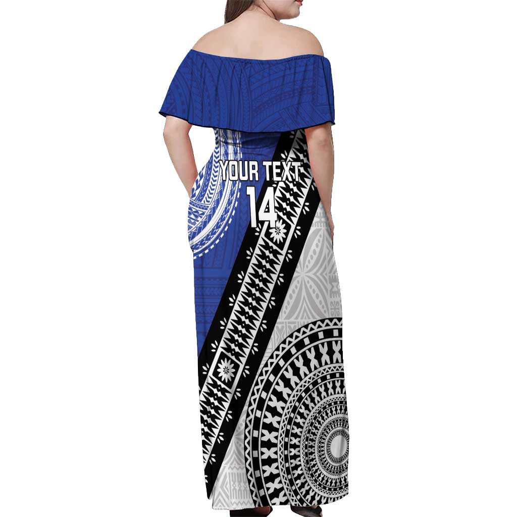 Fiji an Samoa Rugby Custom Off Shoulder Maxi Dress Flying Fijians Manu Samoa Together Pacific - Polynesian Pride