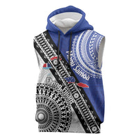 Fiji an Samoa Rugby Custom Sleeveless Hoodie Flying Fijians Manu Samoa Together Pacific - Polynesian Pride