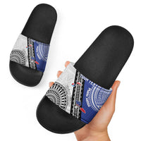 Fiji an Samoa Rugby Custom Slide Sandals Flying Fijians Manu Samoa Together Pacific LT14 - Polynesian Pride