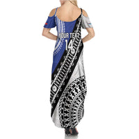 Fiji an Samoa Rugby Custom Summer Maxi Dress Flying Fijians Manu Samoa Together Pacific - Polynesian Pride