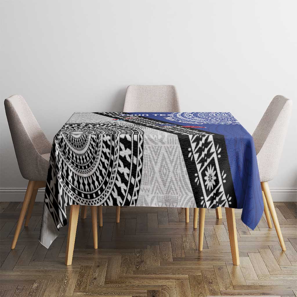 Fiji an Samoa Rugby Custom Tablecloth Flying Fijians Manu Samoa Together Pacific - Polynesian Pride