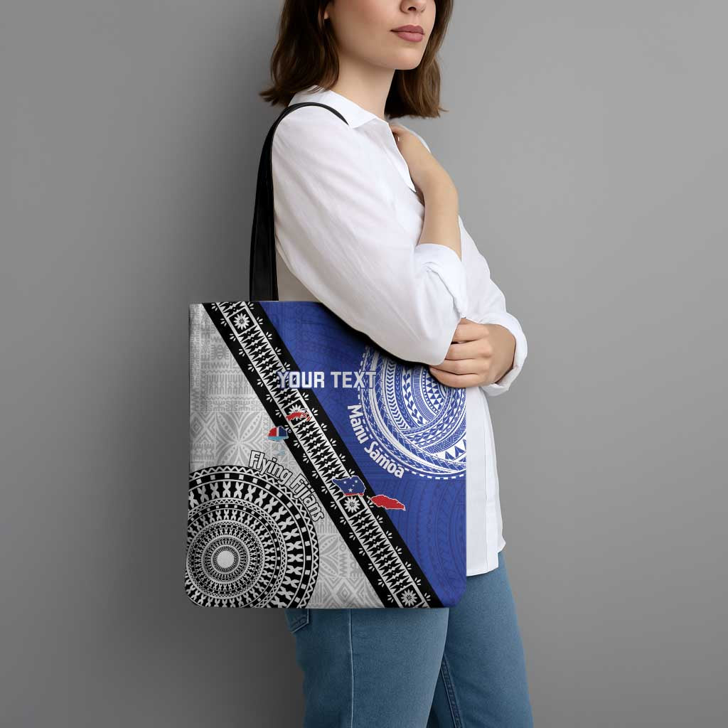 Fiji an Samoa Rugby Custom Tote Bag Flying Fijians Manu Samoa Together Pacific - Polynesian Pride