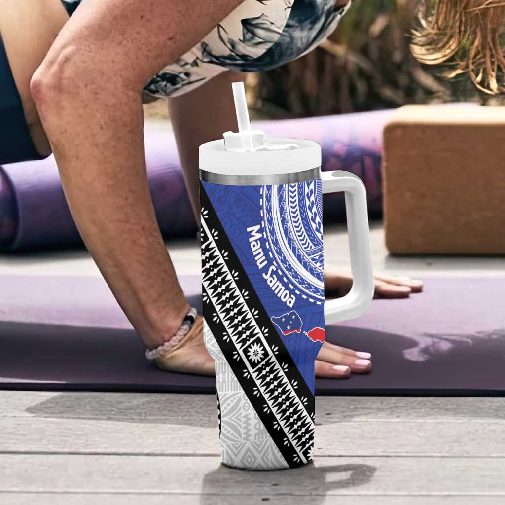 Fiji an Samoa Rugby Tumbler With Handle Flying Fijians Manu Samoa Together Pacific - Polynesian Pride