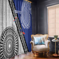 Fiji an Samoa Rugby Custom Window Curtain Flying Fijians Manu Samoa Together Pacific - Polynesian Pride