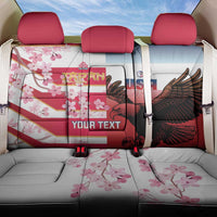 USA and Japan Rugby Custom Back Car Seat Cover Eagles Brave Blossoms Together Pacific - Polynesian Pride