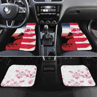USA and Japan Rugby Custom Car Mats Eagles Brave Blossoms Together Pacific - Polynesian Pride