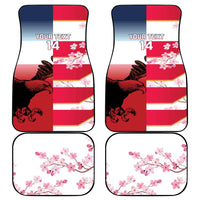 USA and Japan Rugby Custom Car Mats Eagles Brave Blossoms Together Pacific - Polynesian Pride