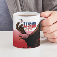 USA and Japan Rugby Ceramic Mug Eagles Brave Blossoms Together Pacific - Polynesian Pride