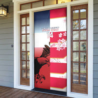 USA and Japan Rugby Custom Door Cover Eagles Brave Blossoms Together Pacific - Polynesian Pride
