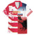 USA and Japan Rugby Custom Family Matching Short Sleeve Bodycon Dress and Hawaiian Shirt Eagles Brave Blossoms Together Pacific - Polynesian Pride