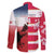 USA and Japan Rugby Custom Family Matching Short Sleeve Bodycon Dress and Hawaiian Shirt Eagles Brave Blossoms Together Pacific - Polynesian Pride