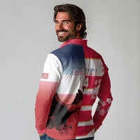 USA and Japan Rugby Custom Long Sleeve Polo Shirt Eagles Brave Blossoms Together Pacific LT14 - Polynesian Pride