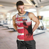 USA and Japan Rugby Custom Men Tank Top Eagles Brave Blossoms Together Pacific LT14 Red - Polynesian Pride