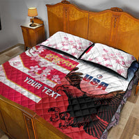 USA and Japan Rugby Custom Quilt Bed Set Eagles Brave Blossoms Together Pacific LT14 - Polynesian Pride