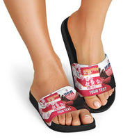 USA and Japan Rugby Custom Slide Sandals Eagles Brave Blossoms Together Pacific LT14 - Polynesian Pride