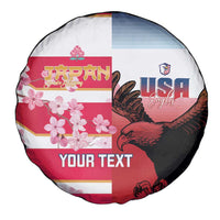 USA and Japan Rugby Custom Spare Tire Cover Eagles Brave Blossoms Together Pacific LT14 - Polynesian Pride