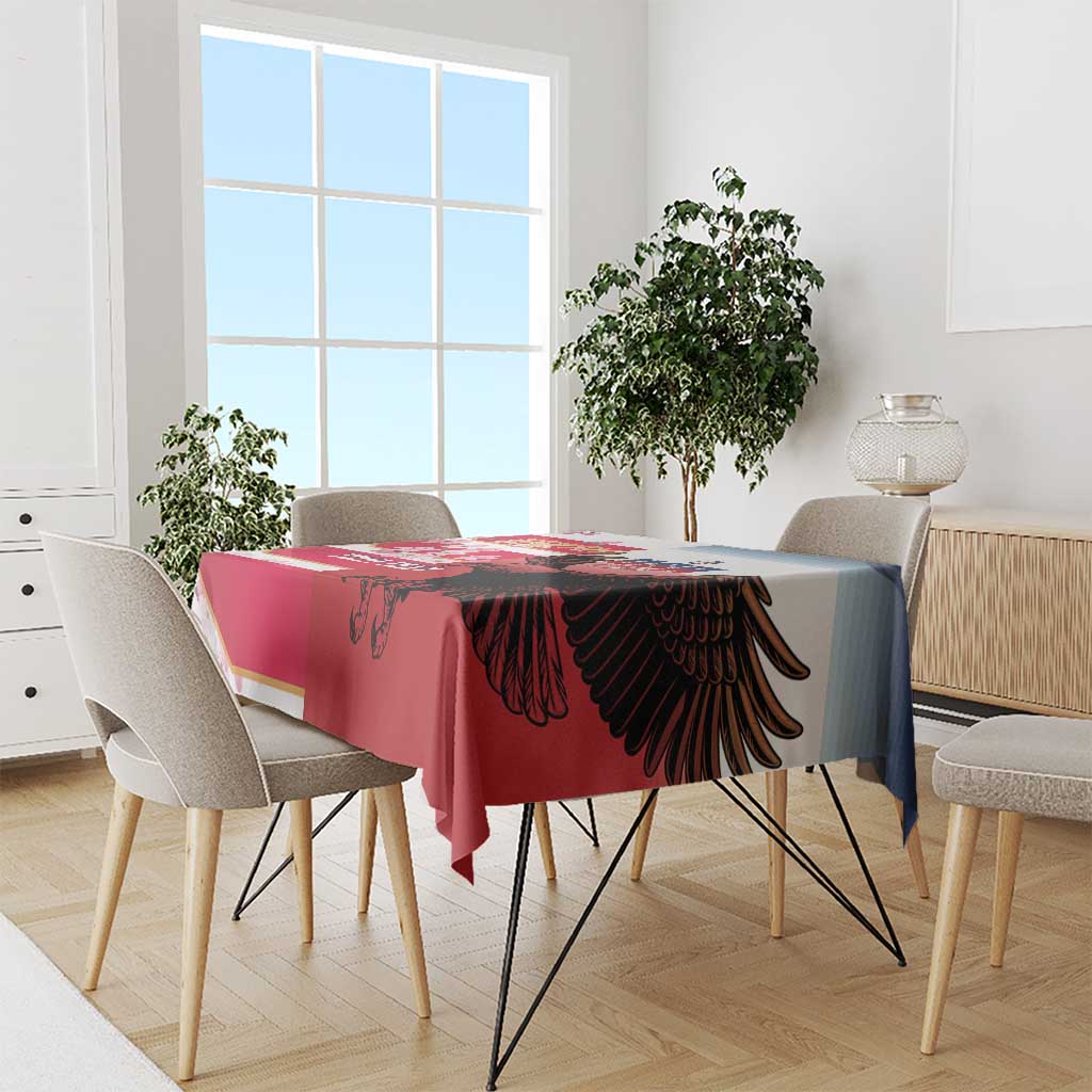 USA and Japan Rugby Custom Tablecloth Eagles Brave Blossoms Together Pacific - Polynesian Pride