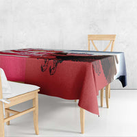 USA and Japan Rugby Custom Tablecloth Eagles Brave Blossoms Together Pacific - Polynesian Pride