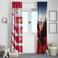 USA and Japan Rugby Custom Window Curtain Eagles Brave Blossoms Together Pacific LT14 - Polynesian Pride