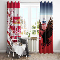 USA and Japan Rugby Custom Window Curtain Eagles Brave Blossoms Together Pacific LT14 - Polynesian Pride