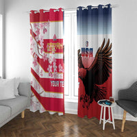 USA and Japan Rugby Custom Window Curtain Eagles Brave Blossoms Together Pacific LT14 With Grommets Red - Polynesian Pride
